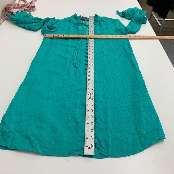 Chelsea & Violet Shirt Dress Womens XS Extra Small Swiss Dot Bell Sleeve Keyhole - Picture 7 of 15